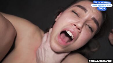 Choked Shaking Petite Teen Destroyed in Rough Screaming Threesome