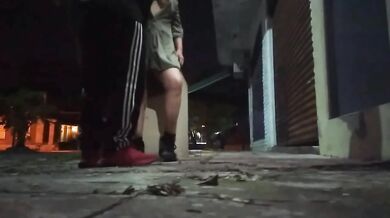 Naked City Slut Gushes Voyeurs Watch Public Creampie Destroy