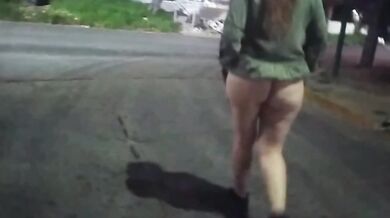 Naked City Slut Gushes Voyeurs Watch Public Creampie Destroy