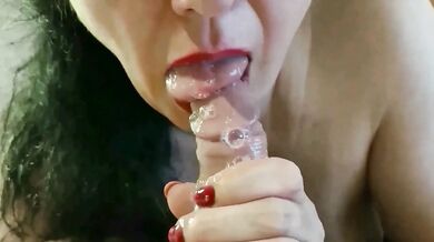 Sloppy MILF Gags on Huge Cum Loads Swallows Gushing Oral Creampies