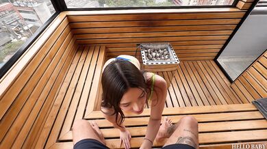 Hot Latina GF Begs Sauna Fuck Chokes Cock Gushes Wild