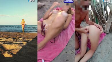 Voyeur Spies Italian MILF Miele Blanco Beach Creampie Destroyed