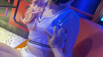 Pink Hair KTV Princess Chokes Cock Gushes Creampie Reverse Cowgirl Destroyed
